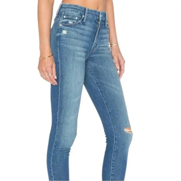 MOTHER Women’s High Waisted Looker Crop Wash Let’s Kick It Denim Jeans Pants 28 - Picture 14 of 16